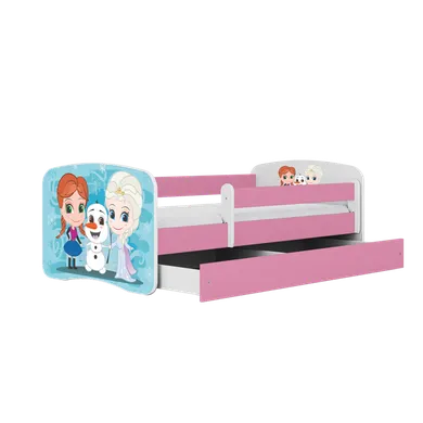 Kocot Kids, Kraina Lodu, Babydreams, łóżko z szufladą, różowe, 70-140 cm