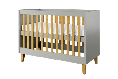 Kocot Kids, Kubi, łóżko niemowlęce, szare, 60-120 cm