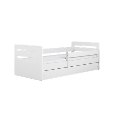 Kocot Kids, Tomi, łóżko z szufladą i materacem, białe, 80-160 cm