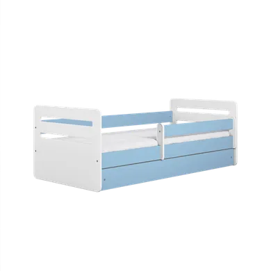 Kocot Kids, Tomi, łóżko z szufladą i materacem, niebieskie, 80-140 cm