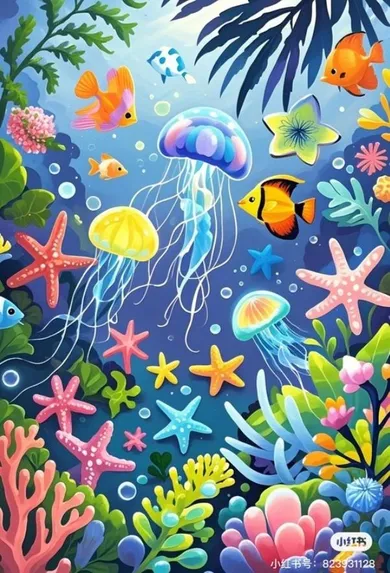 Koh-i-Noor, malowanie po numerach, Rafa koralowa, 40-50 cm