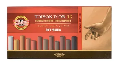 Koh-I-Noor, pastele suche, Toison D'Or, brązowe, 12 szt.