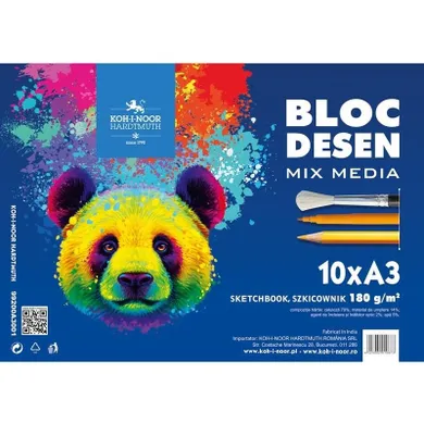 Koh-I-Noor, szkicownik A3, 10 arkuszy, niedźwiedź niebieski