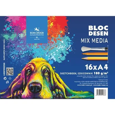 Koh-I-Noor, szkicownik A4, 16 arkuszy, pies niebieski