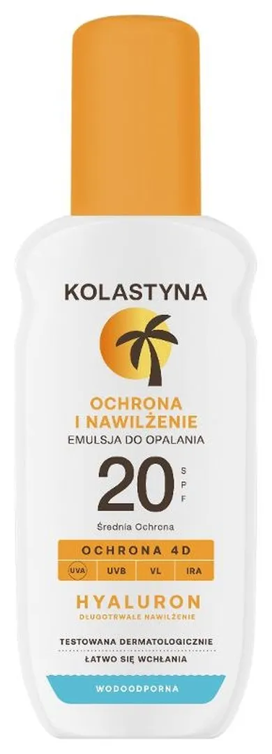Kolastyna, ochrona i nawilżenie emulsja do opalania w sprayu spf20 150 ml