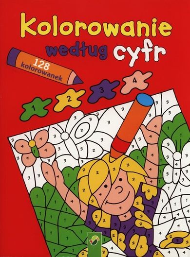Kolorowanie według cyfr. Czerwona. 128 kolorowanek
