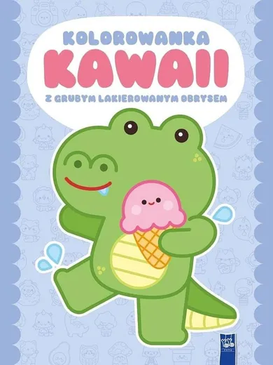 Kolorowanka Kawaii z grubym lakierowanym obrysem. Krokodyl