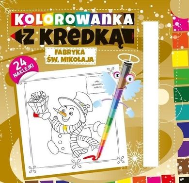 Kolorowanka z kredką. Fabryka św. Mikołaja