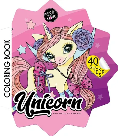 Kolorowanka z naklejkami. Jednorożce