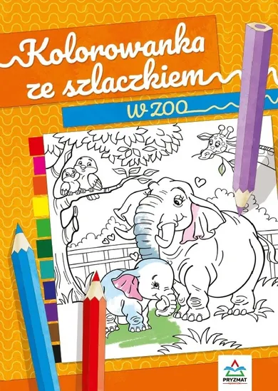 Kolorowanka ze szlaczkiem. W zoo