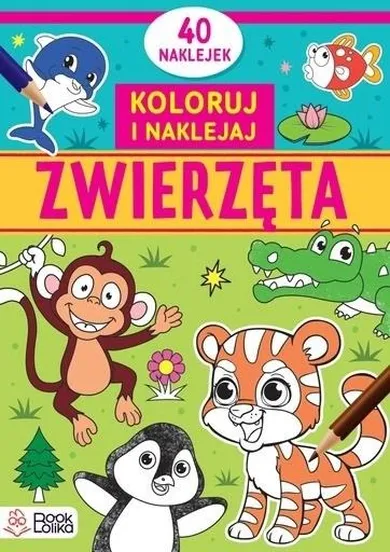 Koloruj i naklejaj. Zwierzęta