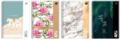 Kołozeszyt B5, 100 kartek, kratka, 5 kolorów registrów, 1 szt.