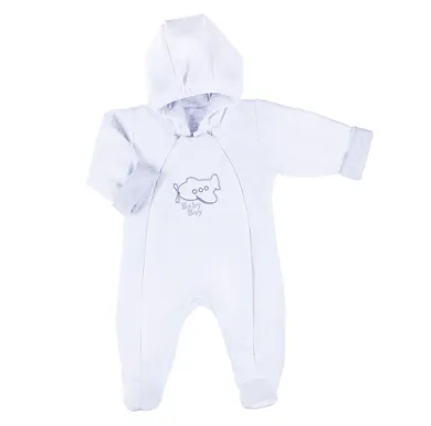 Kombinezon przejściowy chłopięcy z kapturem, biały, Eevi