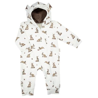 Kombinezon przejściowy chłopięcy z kapturem, ecru, Nicol