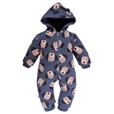 Kombinezon przejściowy chłopięcy z kapturem, granatowy, Eevi