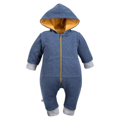 Kombinezon przejściowy chłopięcy z kapturem, granatowy, Eevi