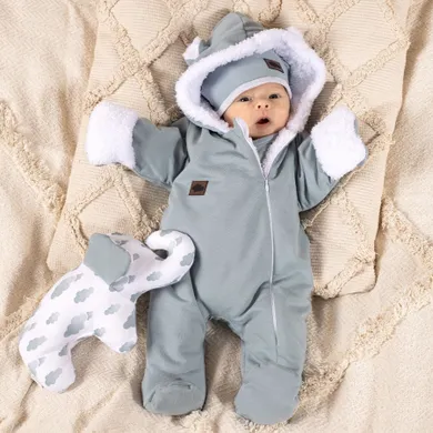 Kombinezon przejściowy chłopięcy z kapturem, niebieski, Nicol