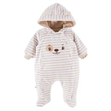 Kombinezon przejściowy chłopięcy z kapturem, ocieplany, beżowy, Eevi