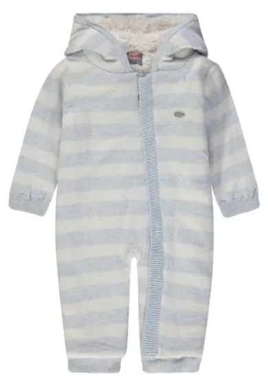 Kombinezon przejściowy chłopięcy z kapturem, ocieplany, niebiesko-biały, Kanz