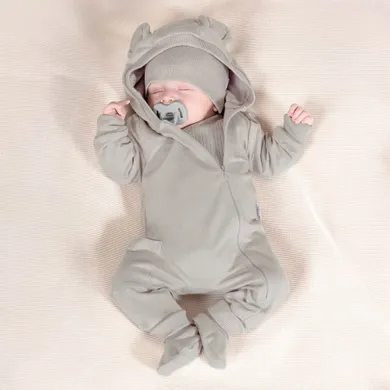 Kombinezon przejściowy chłopięcy z kapturem, szary, Nicol