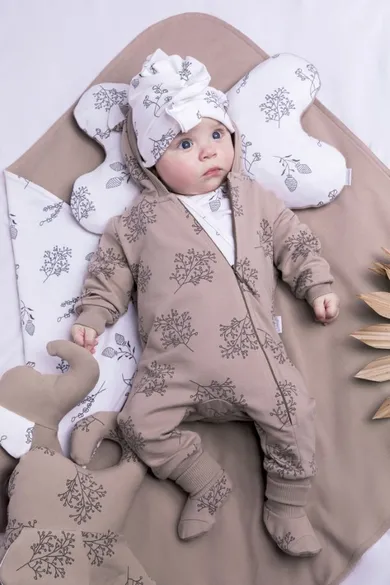 Kombinezon przejściowy dziewczęcy z kapturem, beżowy, Nicol