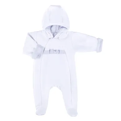 Kombinezon przejściowy dziewczęcy z kapturem, biały, Eevi