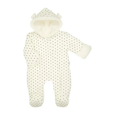 Kombinezon przejściowy dziewczęcy z kapturem, ecru, Nicol