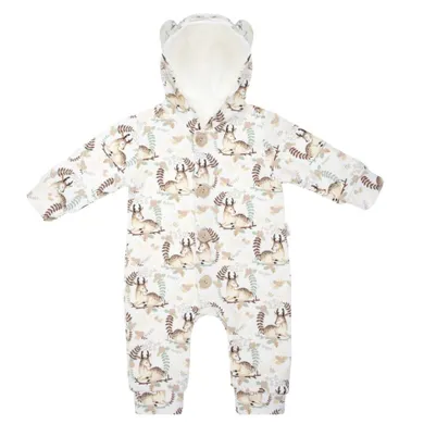 Kombinezon przejściowy dziewczęcy z kapturem, ecru, Nicol