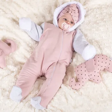 Kombinezon przejściowy dziewczęcy z kapturem, ocieplany, mix, Nicol