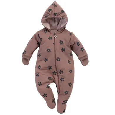 Kombinezon przejściowy dziewczęcy z kapturem, ocieplany, różowy, Pinokio