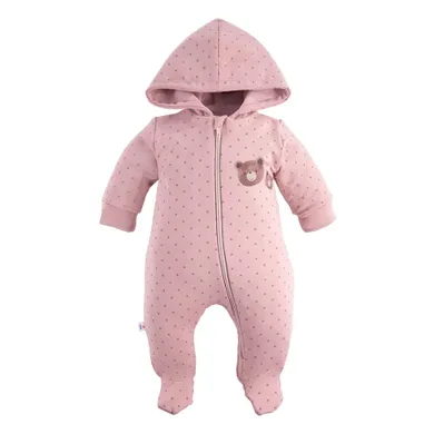 Kombinezon przejściowy dziewczęcy z kapturem, różowy, Eevi