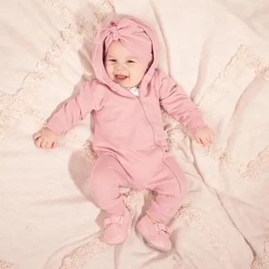 Kombinezon przejściowy dziewczęcy z kapturem, różowy, Nicol