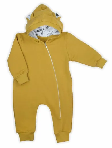 Kombinezon przejściowy niemowlęcy z kapturem, ocieplany, żółty, Nicol