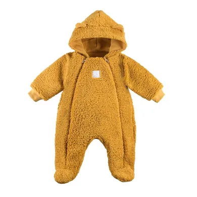 Kombinezon przejściowy niemowlęcy z kapturem, żółty, baranek, Eevi