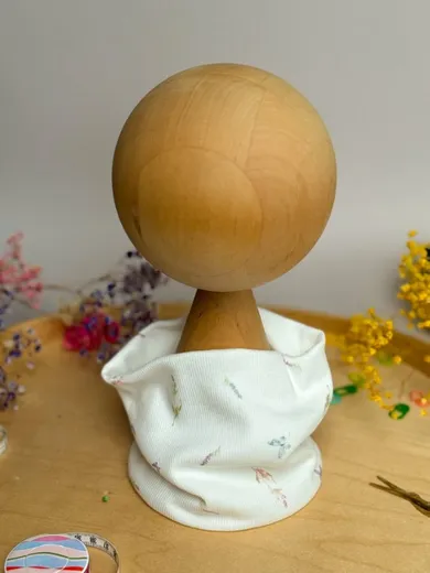 Komin dziewczęcy, prążkowany, ecru, Iltom