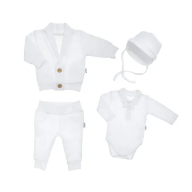 Komplet chłopięcy 4-częściowy, biały, Nicol