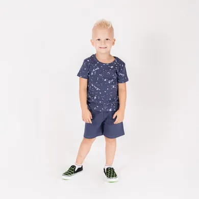 Komplet chłopięcy, Bluzka z krótkim rękawem, Szorty, granatowy, Nicol