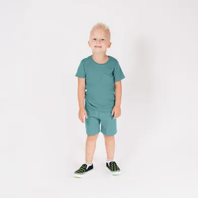 Komplet chłopięcy, Bluzka z krótkim rękawem, Szorty, zielony, Nicol
