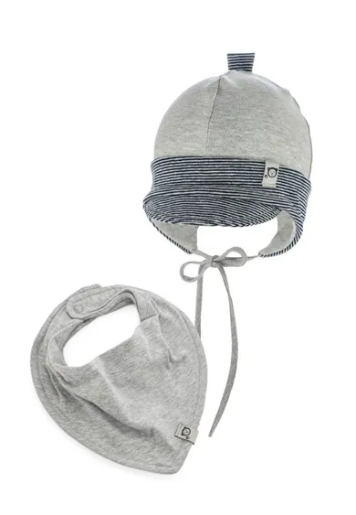 Komplet chłopięcy, Czapka, Chustka, szary, Iltom