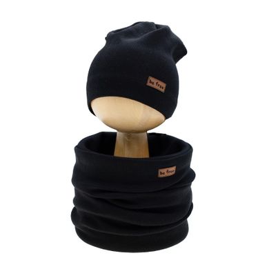 Komplet chłopięcy, Czapka, Komin, czarny, Nicol