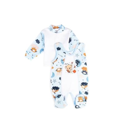 Komplet chłopięcy, Kaftanik, Śpiochy, biało-niebieski, Tup Tup