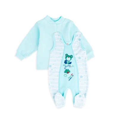 Komplet chłopięcy, Kaftanik, Śpiochy, niebieski, Tup Tup