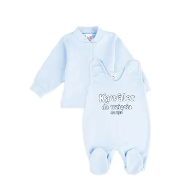 Komplet chłopięcy, Kaftanik, Śpiochy, niebieski, Tup Tup