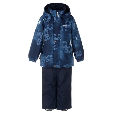 Komplet chłopięcy, Kurtka narciarska z kapturem, Spodnie narciarskie, niebieski, Lenne
