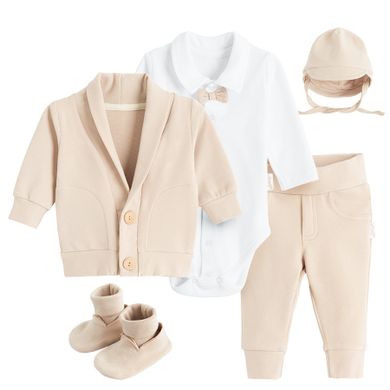 Komplet chłopięcy, Marynarka, Body z długim rękawem, Czapka, Buciki niechodki, Spodnie dresowe, mix, Nicol