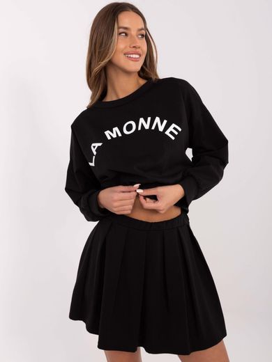 Komplet damski, czarny, Italy Moda