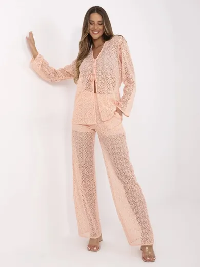 Komplet damski, różowy, Lakerta