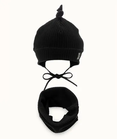 Komplet dziecięcy, Czapka, Komin, czarny, Iltom
