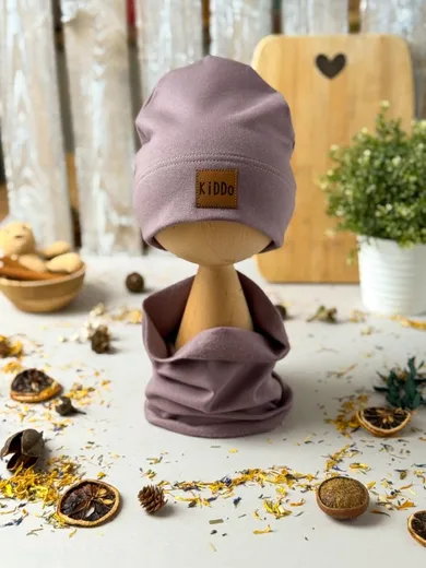 Komplet dziecięcy, Czapka, Komin, fioletowy, Iltom