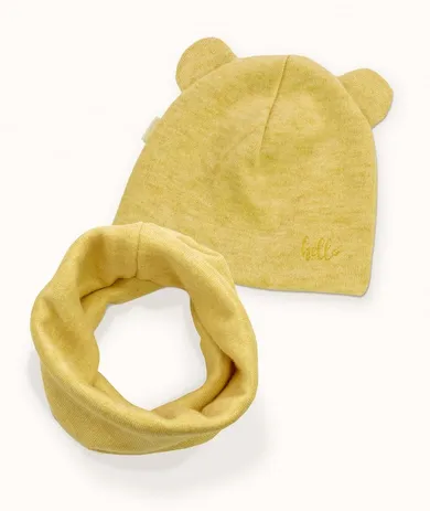 Komplet dziecięcy, Czapka, Komin, żółty, Iltom